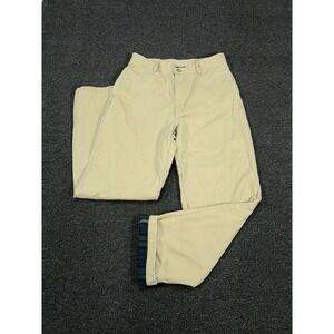 LL Bean Pants Mens 33x32 (Fits 31x30) Beige Flannel Lined Natural Fit Cotton